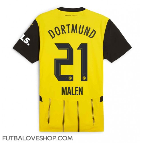 Dres Borussia Dortmund Donyell Malen #21 Domáci 2024-25 Krátky Rukáv